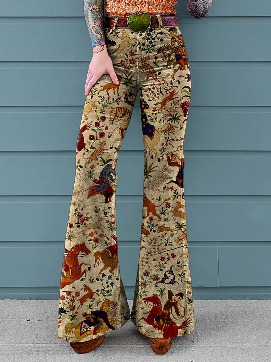 Farielle | Vintage Print Flare Pants
