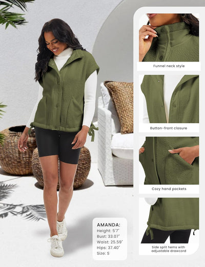 Ellen – Sleeveless Fuzzy Fleece Vest