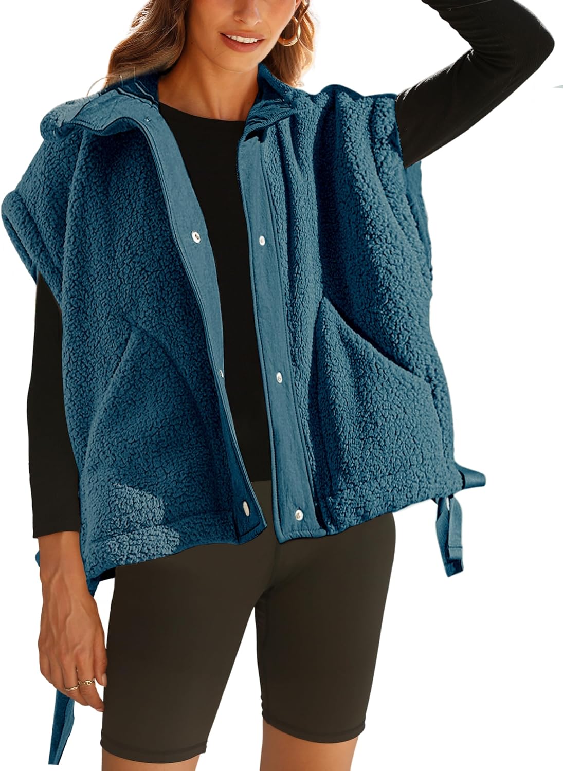 Ellen – Sleeveless Fuzzy Fleece Vest