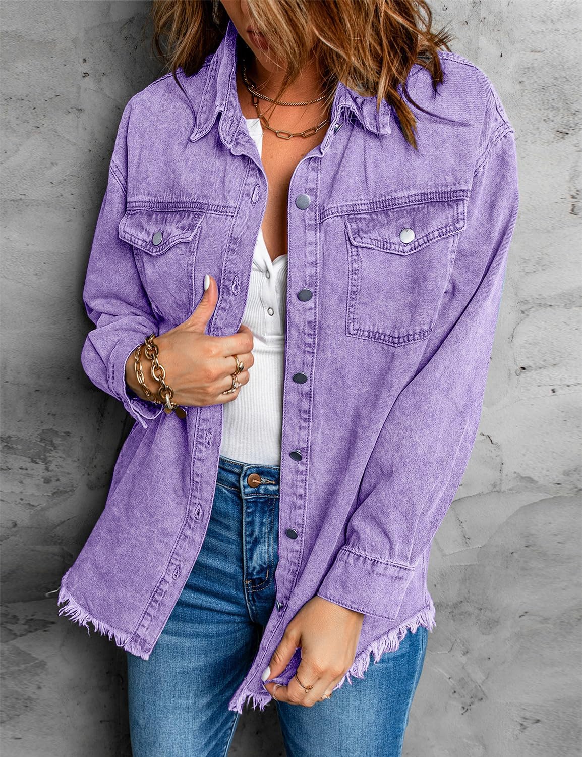 Marianne – Ripped Jean Jacket