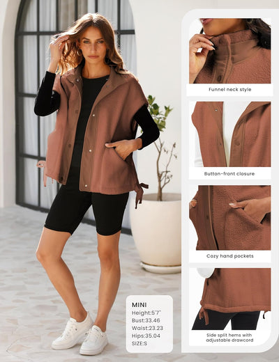 Ellen – Sleeveless Fuzzy Fleece Vest