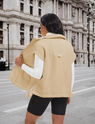 Ellen – Sleeveless Fuzzy Fleece Vest