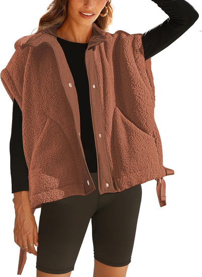 Ellen – Sleeveless Fuzzy Fleece Vest