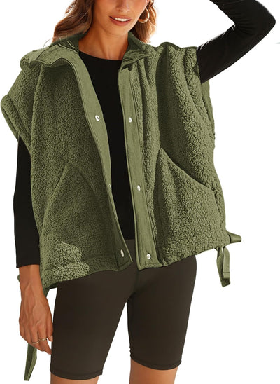 Ellen – Sleeveless Fuzzy Fleece Vest