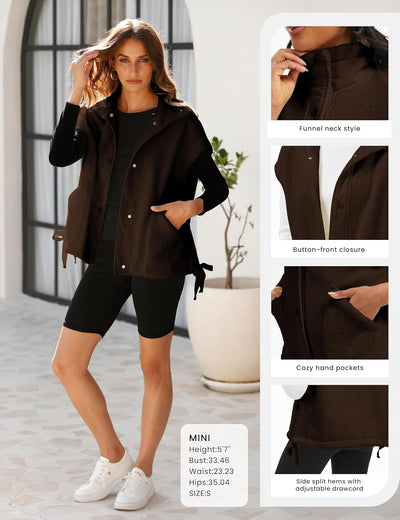 Ellen – Sleeveless Fuzzy Fleece Vest