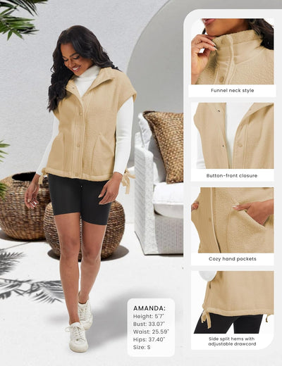 Ellen – Sleeveless Fuzzy Fleece Vest