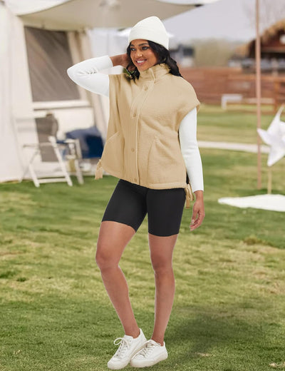 Ellen – Sleeveless Fuzzy Fleece Vest