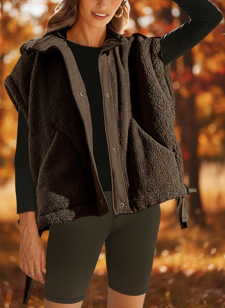 Ellen – Sleeveless Fuzzy Fleece Vest