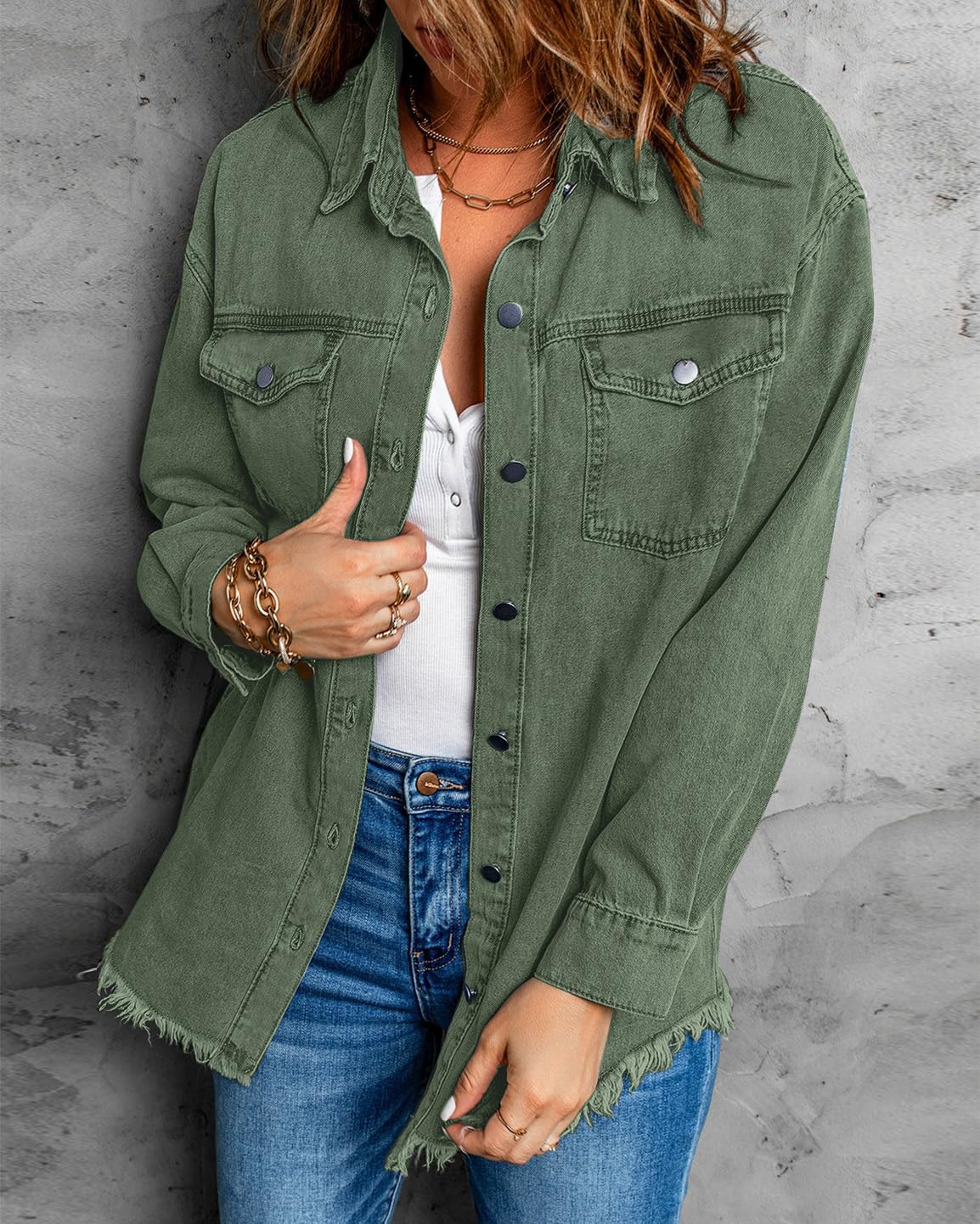 Marianne – Ripped Jean Jacket