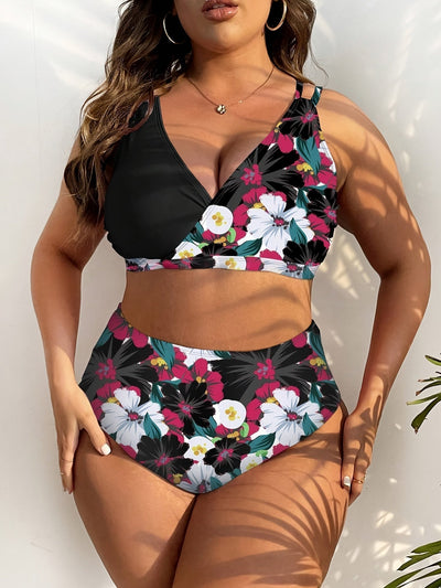 Mila | Two-Piece Bikini Set with Floral Print and High Waist