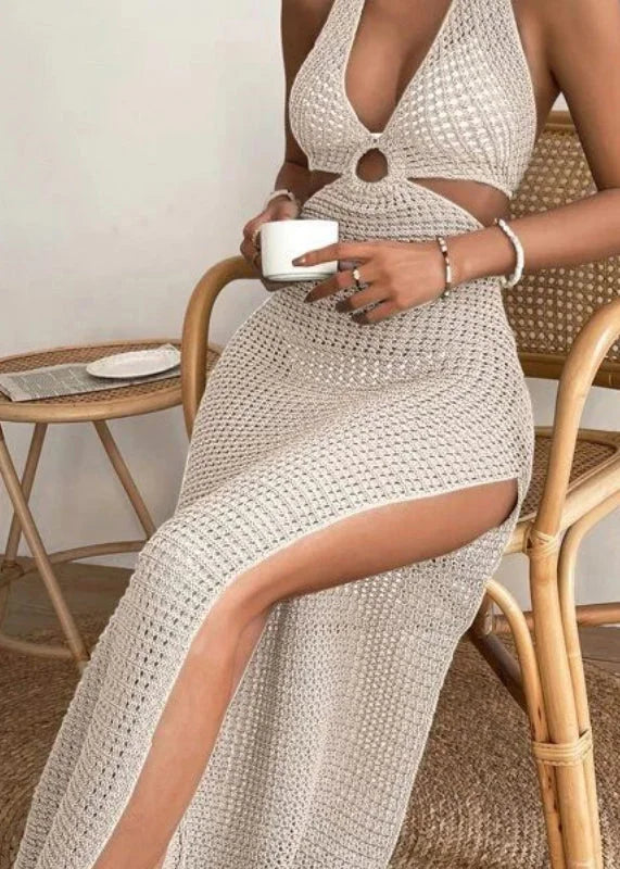 Boholita - Elegant Hollow Out Knitted Swimwear Cover Up Dress