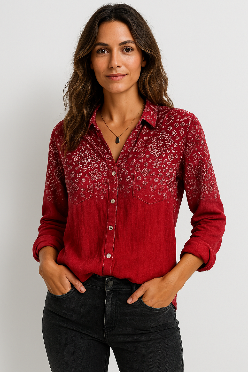 Mira - Printed Vintage Blouse