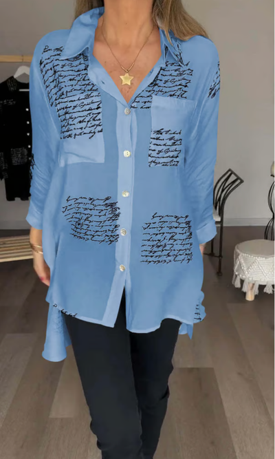 Maika | Stylish Letter Print Blouse