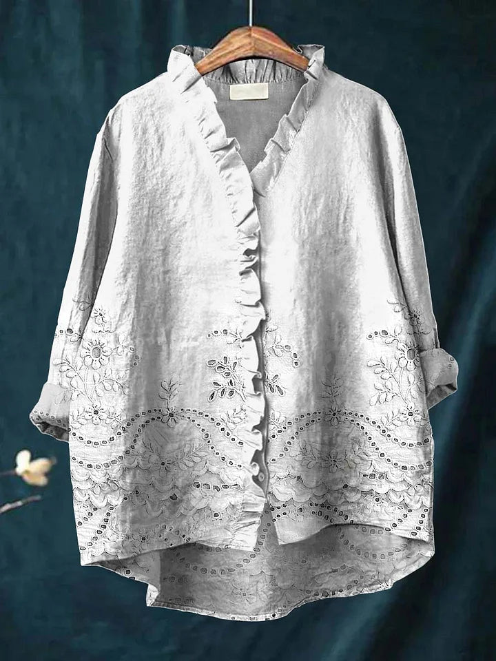 Noemi - Ruffle Collar Boho Blouse