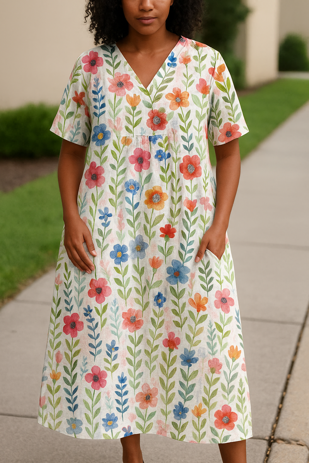 Betty - US Patchwork Floral Print Dress