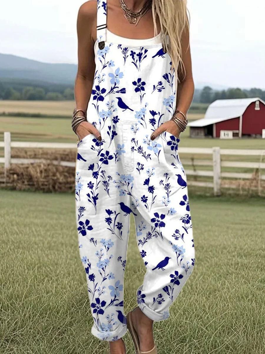 Tatum - Art Printed Wide Leg Jumpsuit