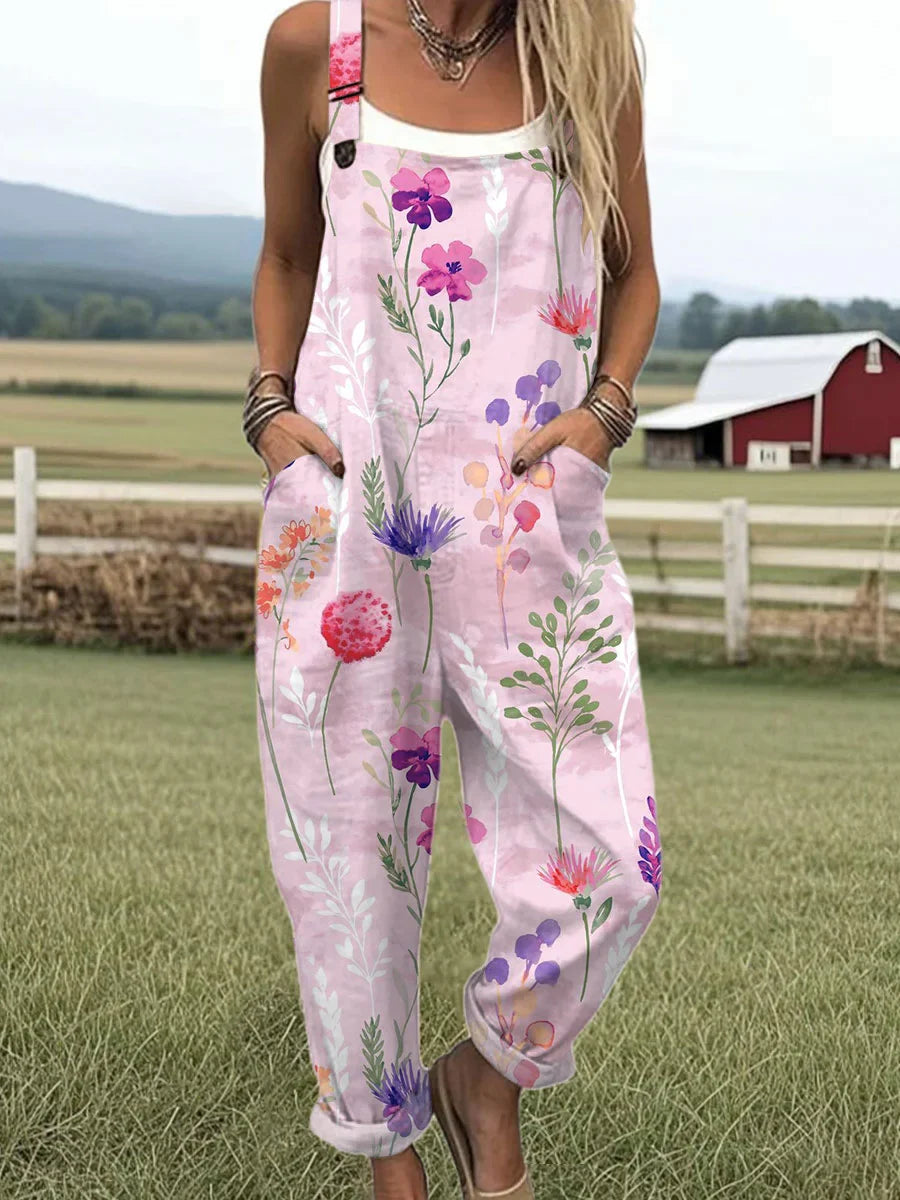 Cambria - Art Printed Wide Leg Jumpsuit