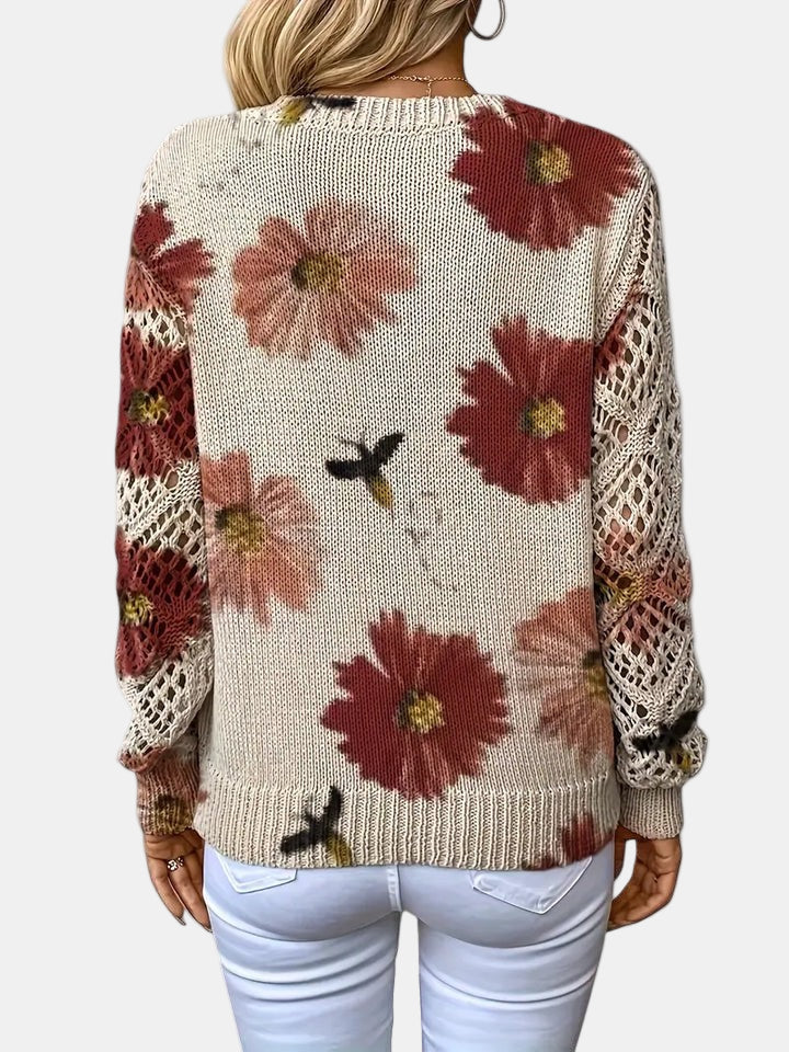 Helen - Elegant Floral V-Neck Sweater