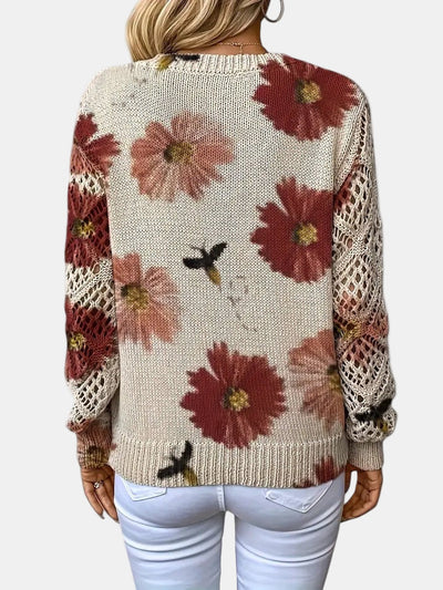 Helen - Elegant Floral V-Neck Sweater