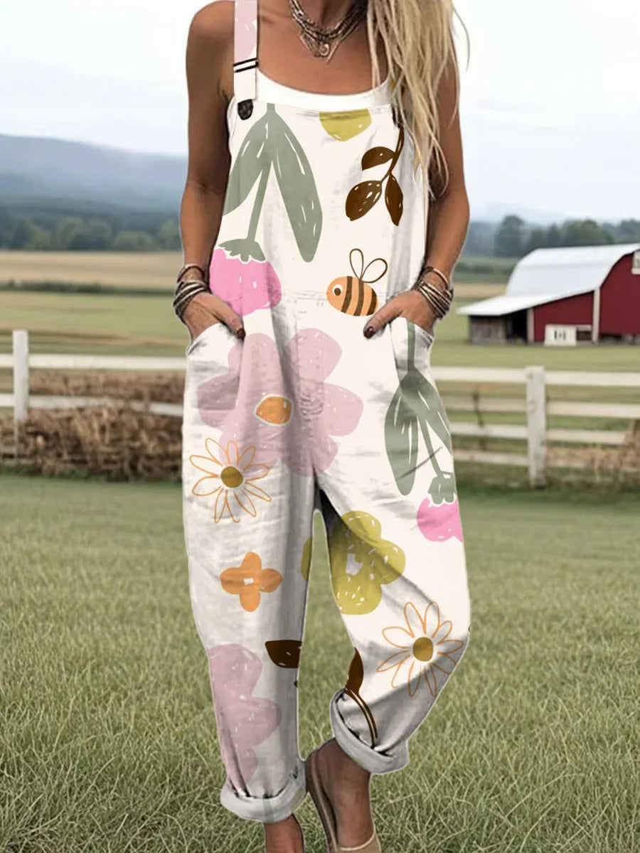 Reagan - Art Printed Wide Leg Jumpsuit