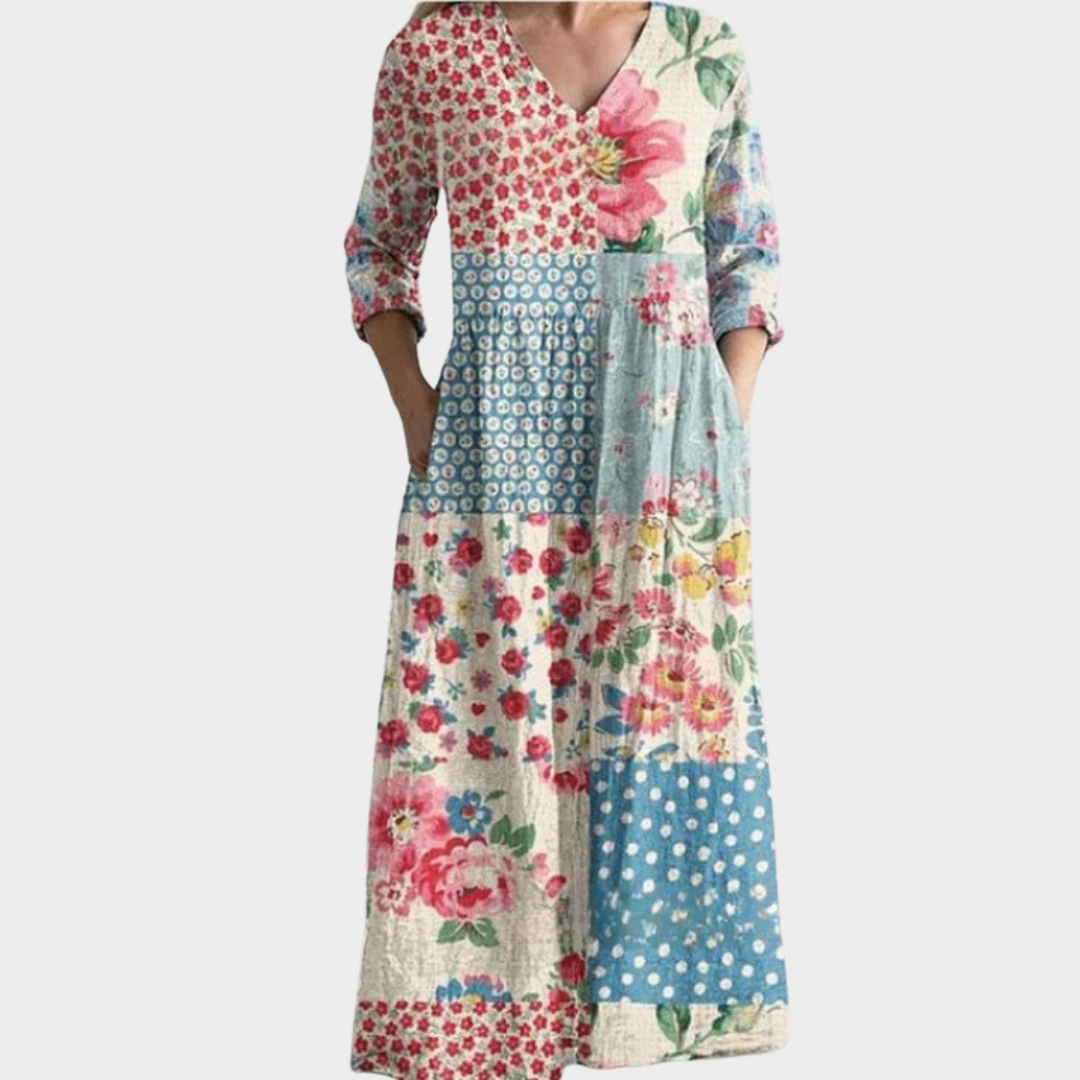 Janice | Comfortable Loose-Fit Floral Dress