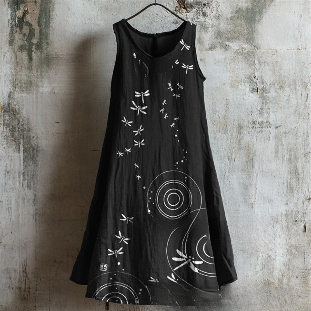 Black DragonFly Flowy Tank Dress