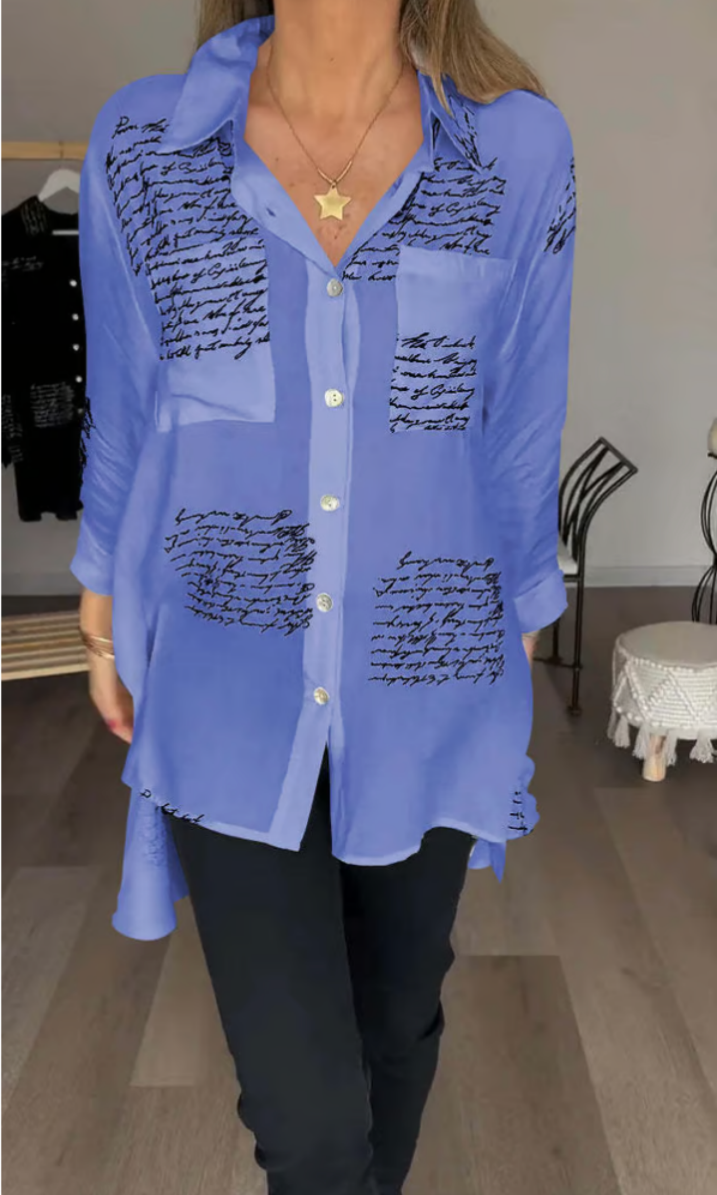 Maika | Stylish Letter Print Blouse