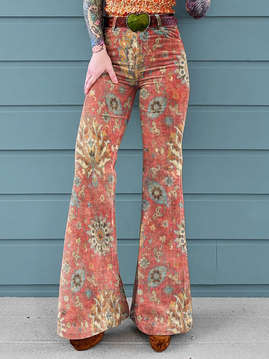 Fresalya | Vintage Tapestry Flare Pants