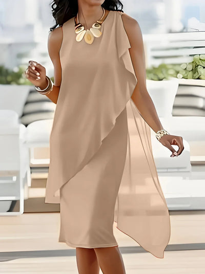 Maren | Elegant Midi Dress With Sleeveless