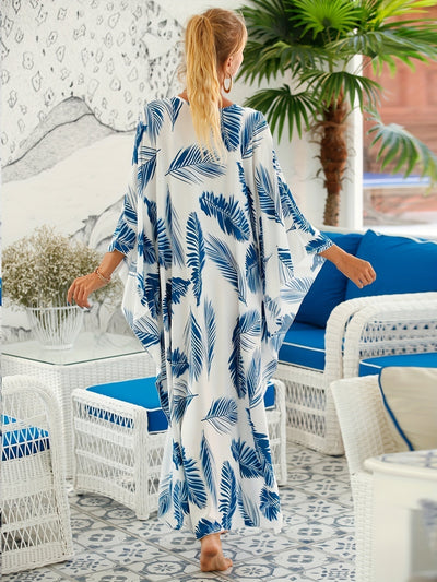 Natalie | Blue Palm Breezy Dress