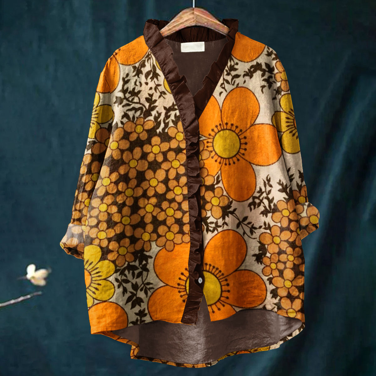 Thalia - Ruffle Collar Boho Blouse