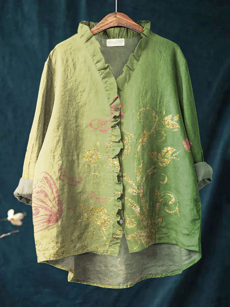 Selene - Ruffle Collar Boho Blouse