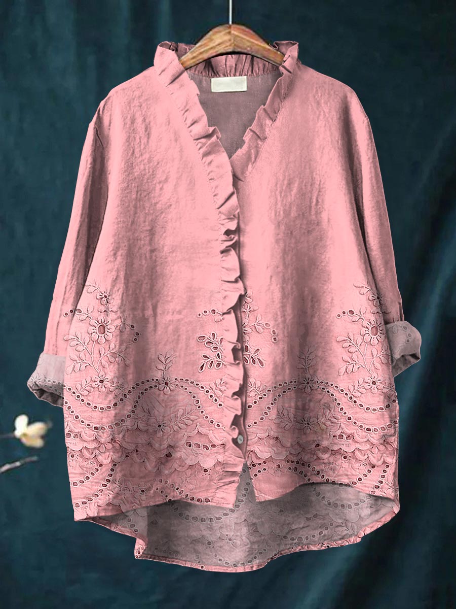 Vada - Ruffle Collar Boho Blouse
