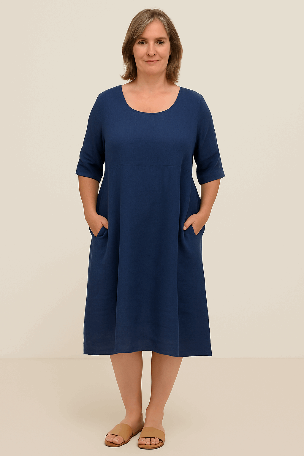 Jytte™ | Oversized elegant dress with pockets