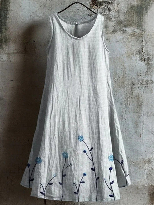Gentle Blue Flowers Tank Dress