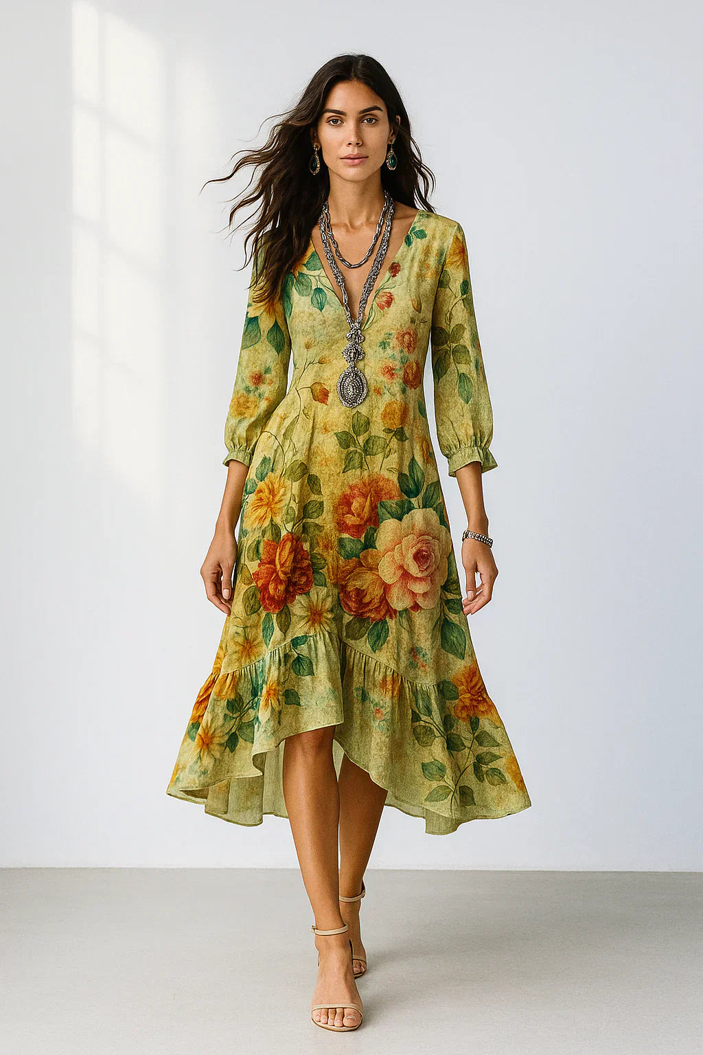 Casa | Bohemian and Light Floral Maxi Dress