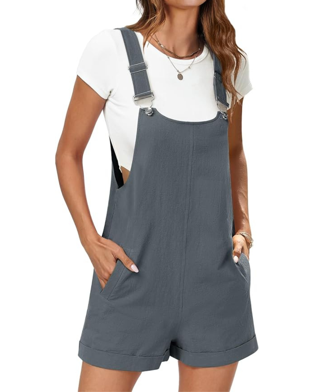 Mona | Casual Short Bib Overalls