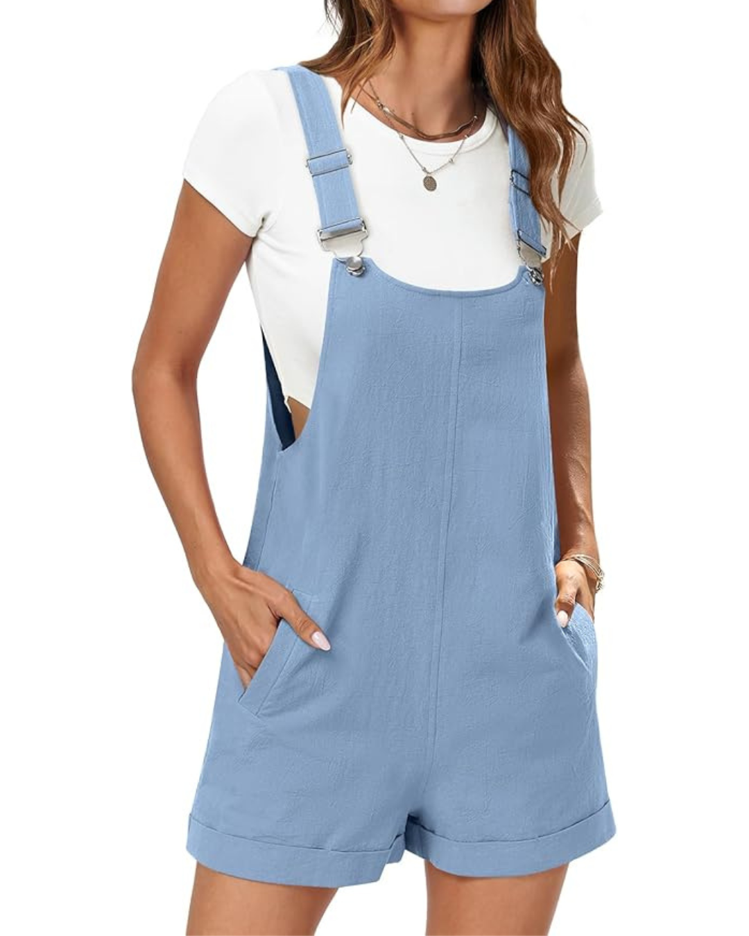 Mona | Casual Short Bib Overalls