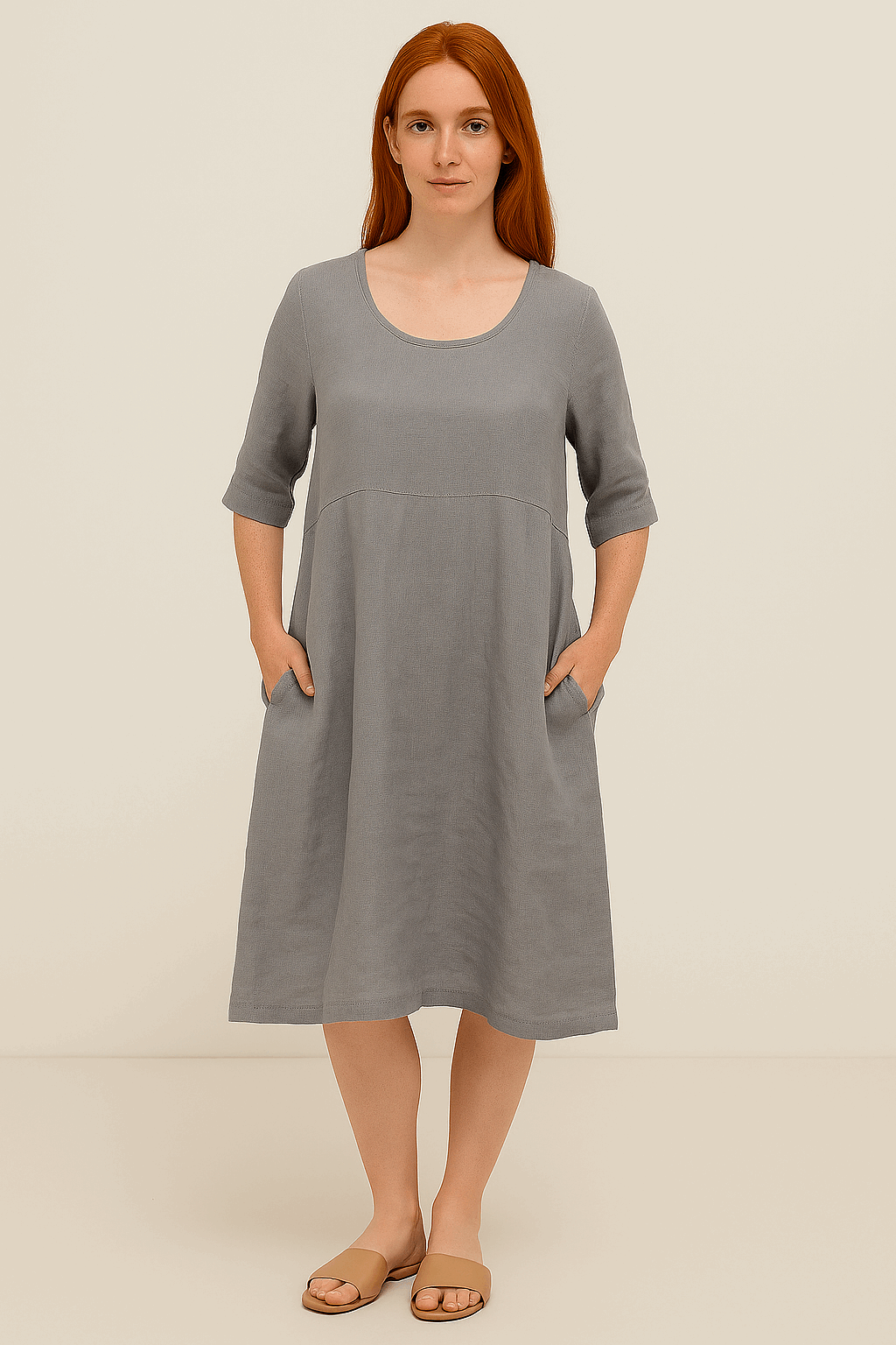 Jytte™ | Oversized elegant dress with pockets