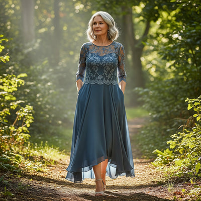 Elisa | Elegant Midi Dress with Lace