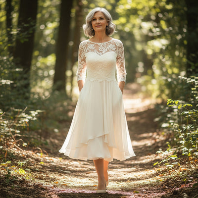 Elisa | Elegant Midi Dress with Lace
