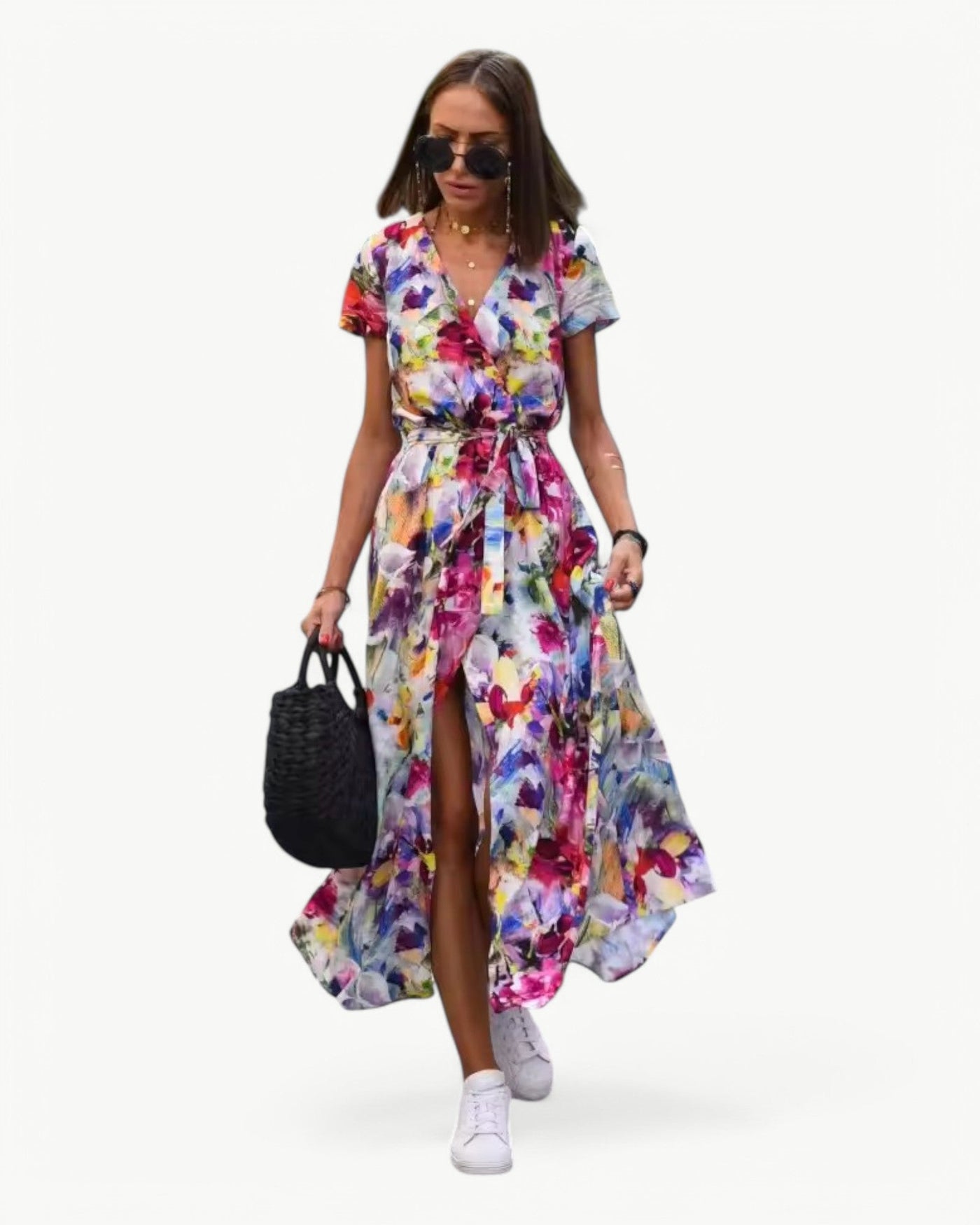 Desiree | V-Neck Patterned Summer Dress