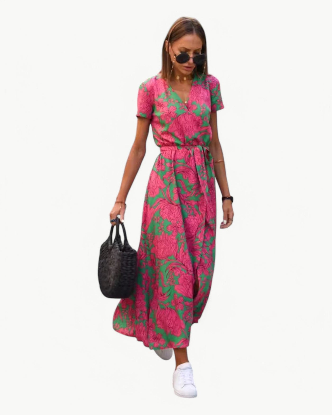 Desiree | V-Neck Patterned Summer Dress