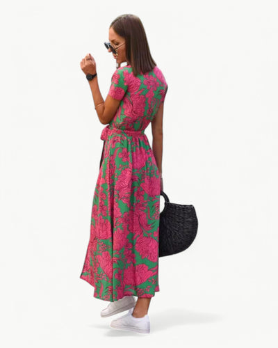 Desiree | V-Neck Patterned Summer Dress