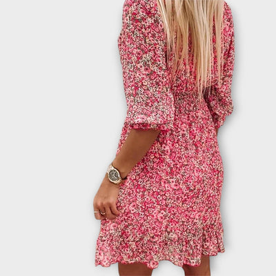 Estelle | Flower Puff Sleeve Dress