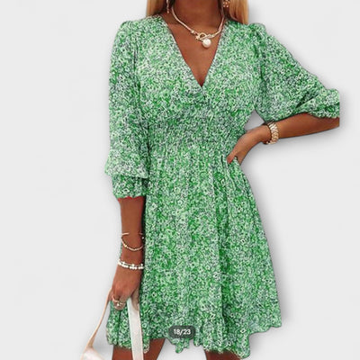 Estelle | Flower Puff Sleeve Dress