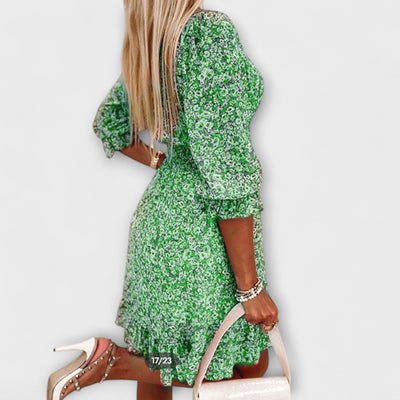 Estelle | Flower Puff Sleeve Dress