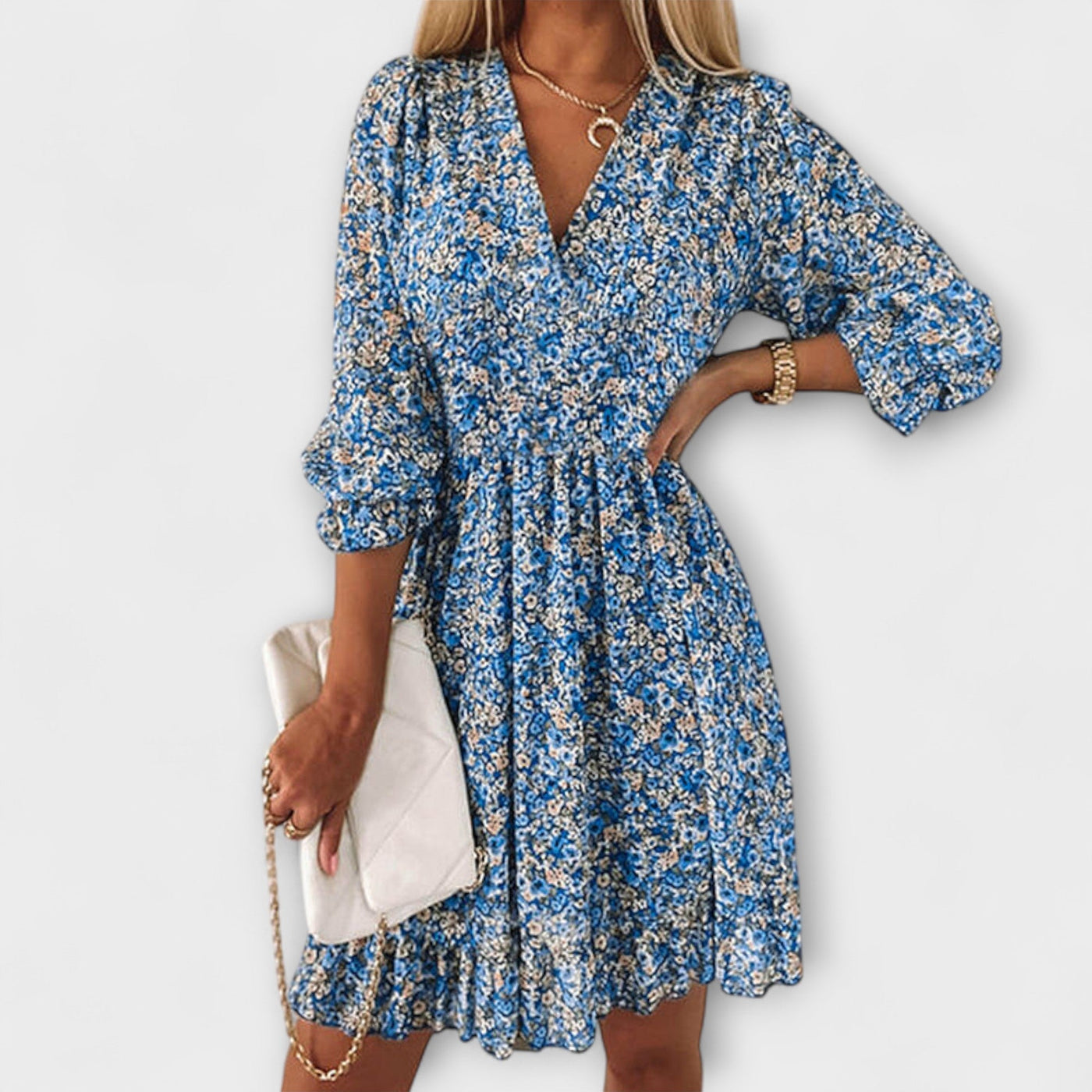 Estelle | Flower Puff Sleeve Dress