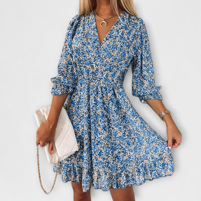 Estelle | Flower Puff Sleeve Dress