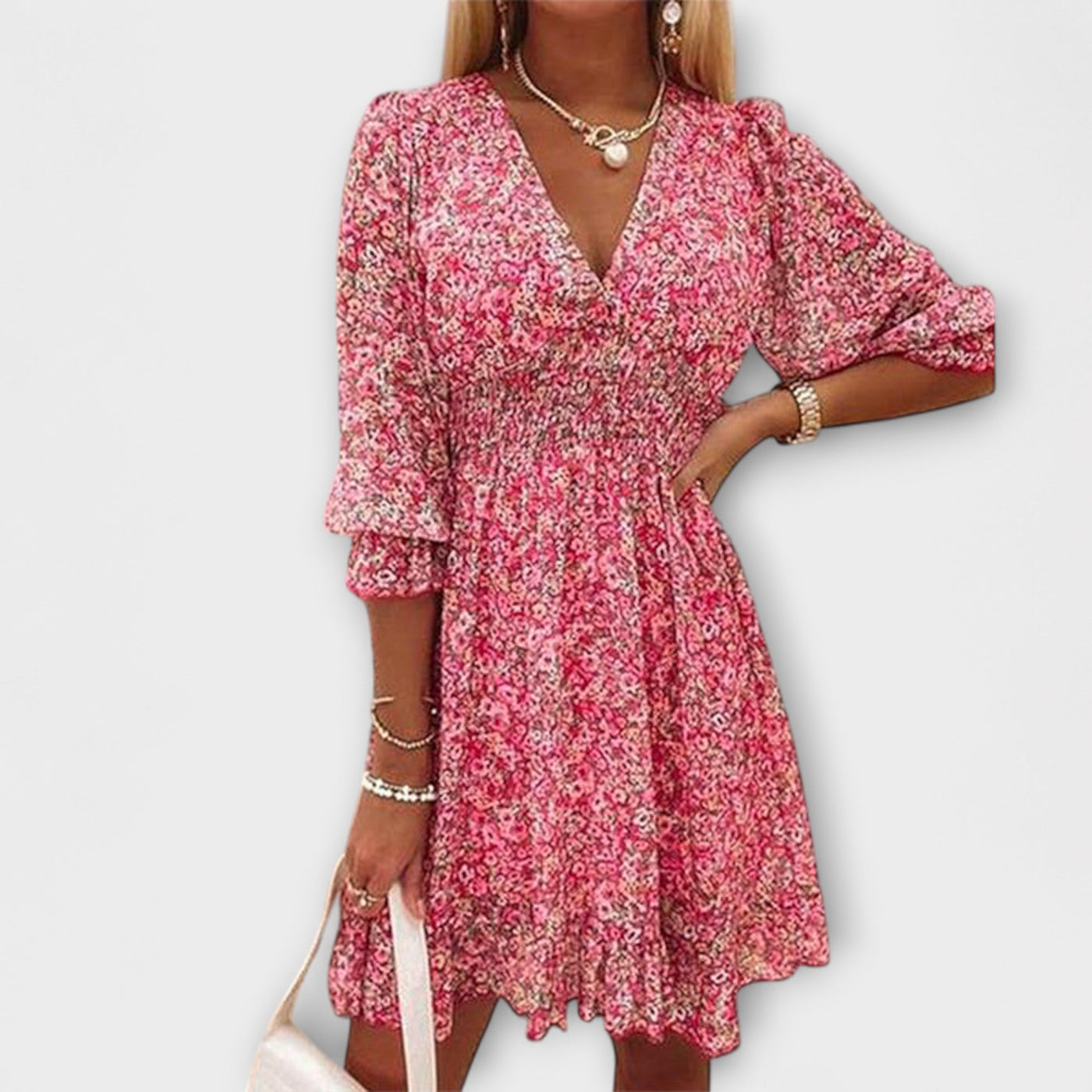 Estelle | Flower Puff Sleeve Dress